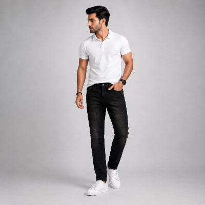Picture of Winner Men's Black Denim Pant  - black