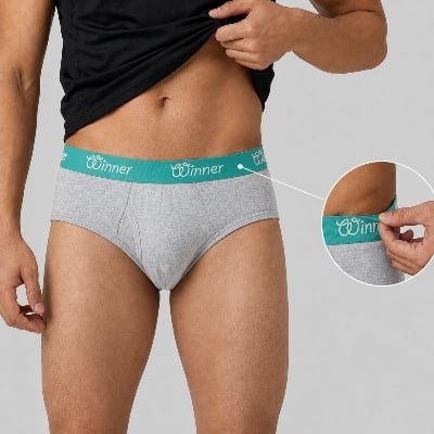 Picture of Winner Mens Grey  Deluxe Brief 
