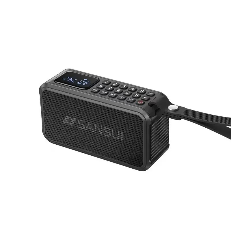 Picture of SANSUI F62 Portable Stereo Bass Bluetooth Speaker Vintage Bluetooth Speaker Mini Radio Walkman Music Player Supports TWS/FM/AUX - Multicolor