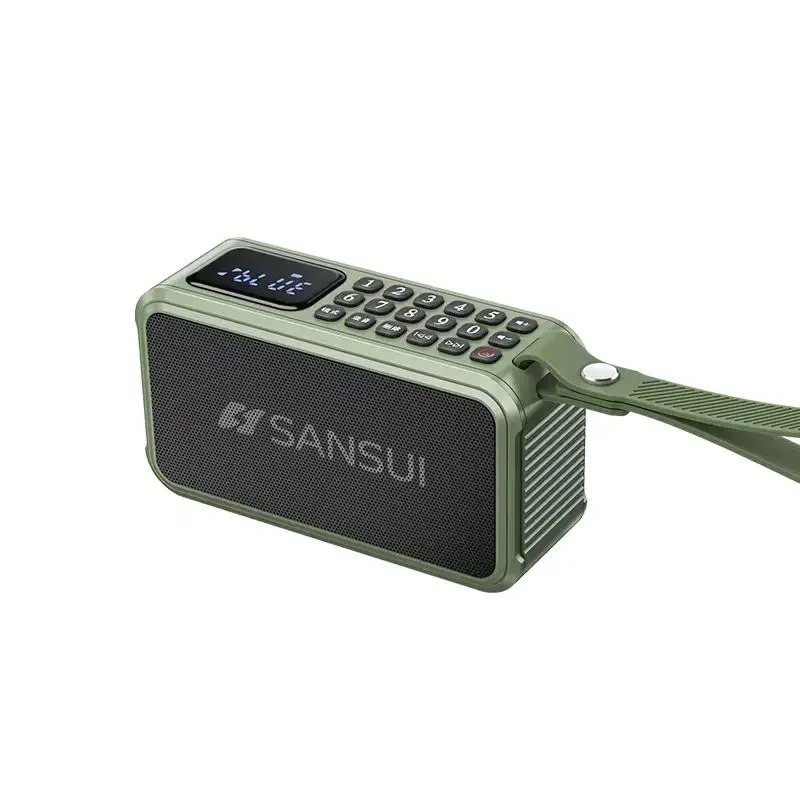 Picture of SANSUI F62 Portable Stereo Bass Bluetooth Speaker Vintage Bluetooth Speaker Mini Radio Walkman Music Player Supports TWS/FM/AUX - Multicolor