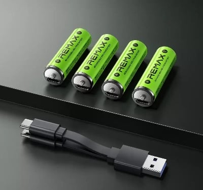 Picture of Remax AAA-02 Rechargeable Lithium Battery Bundle of 4 Piece - Multicolor