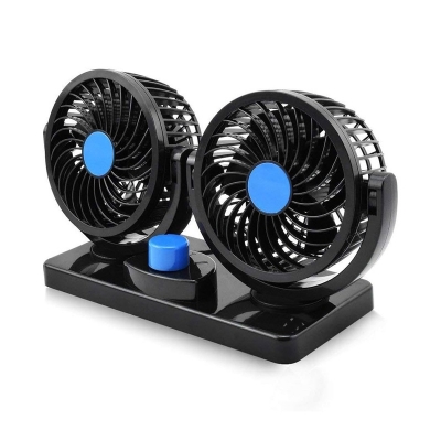 Picture of Dual Head 12V Car Fan Portable Vehicle Truck 360° Rotatable Auto Cooling Cooler