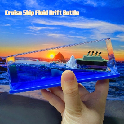 Picture of Cruise Ship Fluid Drift Bottle Boat Floating Car showpiece
