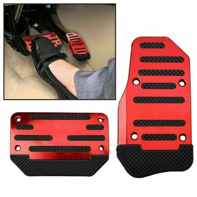 Picture of Brake Foot Pedal Pad Kit Non-Slip No Drill Aluminum Alloy Accelerator Pedal Covers
