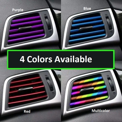 Picture of Car Air Vent Decoration Strip– 10Pcs (Each pcs stick length 7.8 Inch) Universal Fit PVC Trim