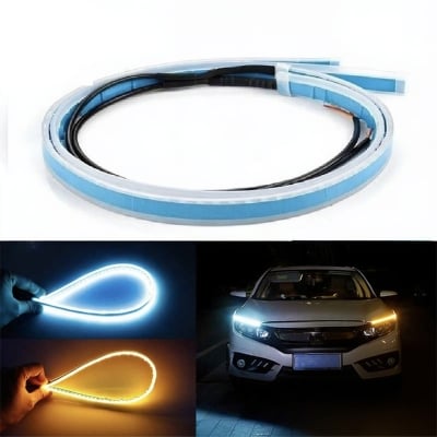 Picture of 2x Ultrafine 30cm 45cm 60cm drl LED Flexible Tube Style Daytime Running Lights Tear Strip Car front Headlight Turn Signal