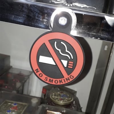 Picture of No Smoking Hanging Cardboard Sign Non Smoking Warning Indicator