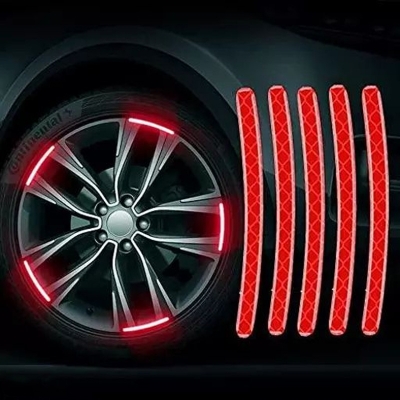 Picture of 20pcs 3D Reflective Tire Rim Stripe Sticker for Car Motorcycle Cycling Bike Bicycle Night Safety Stripe Universal Anti-Scratch Reflective Rim Stickers