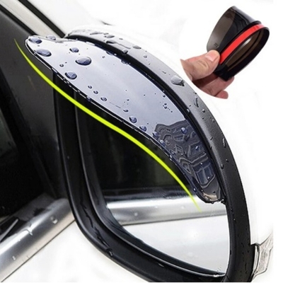 Picture of 2Pcs PVC Car Rear View Mirror Sticker Rain Eyebrow Auto Side Mirror Rain Board Shield Sunshade Snow Guard Protector Cover