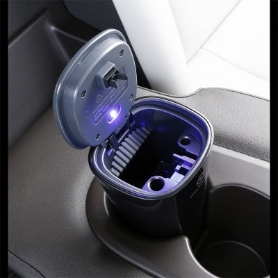 Picture of Car Vehicle LED Light Lamp Ashtray - Black
