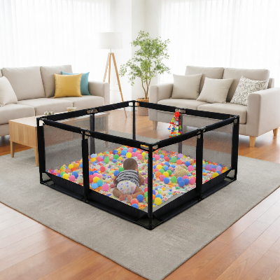 Picture of Baby Playpen Big Size Playground 50 Balls for Kids,  free indoor & outdoor ground-Black
