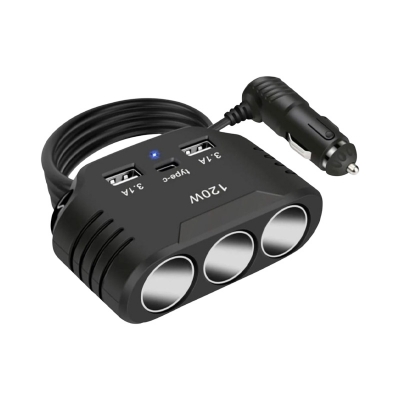 Picture of Car Cigarette Lighter Converter Splitter 3-in-1 PD Charger Fast Resolution