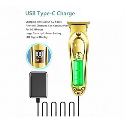 Picture of HTC AT-176/179 Professional Men's Hair Trimmer and Beard Trimmer for Hair Removal Face Head and Body Hair LED Display Hair Trimmer with Ultra Sharp Blades Gift Man