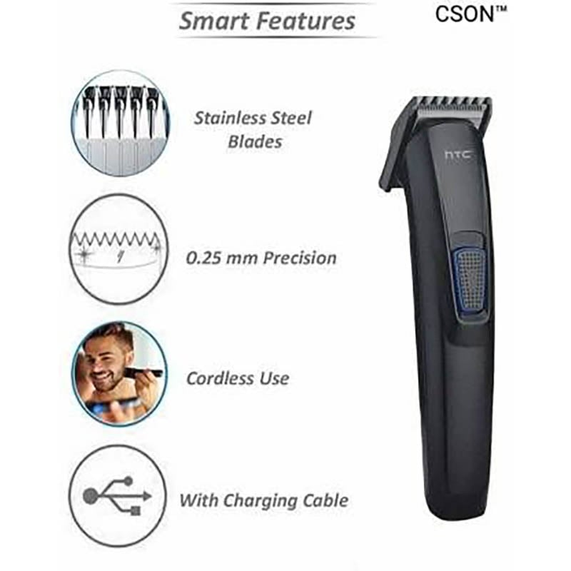 Picture of Htc At-522 Rechargeable Cordless Trimmer for Men Black Trimmer Trimmer For Men - Trimmer