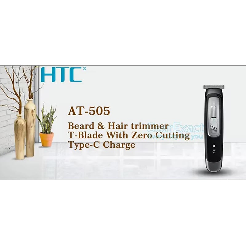 Picture of HTC AT-505 zero cutting Men Hair Trimmer USB Charge Hair Clippers Beard Trimmer Professional.