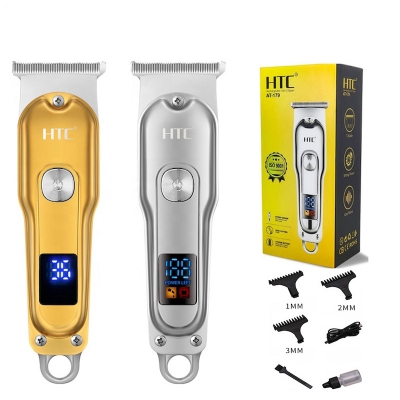 Picture of HTC AT-176/179 Professional Men's Hair Trimmer and Beard Trimmer for Hair Removal, Face, Head and Body Hair, LED Display, Hair Trimmer with Ultra Sharp Blades, Gift Man