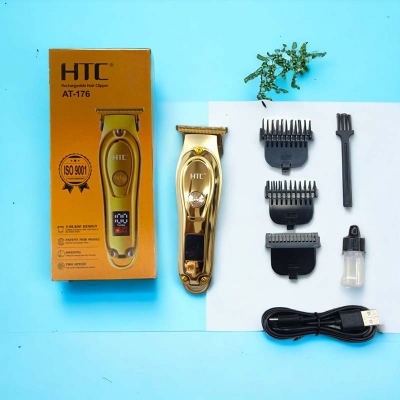 Picture of HTC AT-176/179 Professional Men's Hair Trimmer and Beard Trimmer for Hair Removal, Face, Head and Body Hair, LED Display, Hair Trimmer with Ultra Sharp Blades, Gift Man