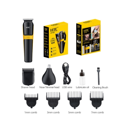 Picture of HTC AT-1322 Professional Clipper Trimmer Shaver 3 in 1 mens grooming care kit Rechargeable hair clipper Hair Trimmer