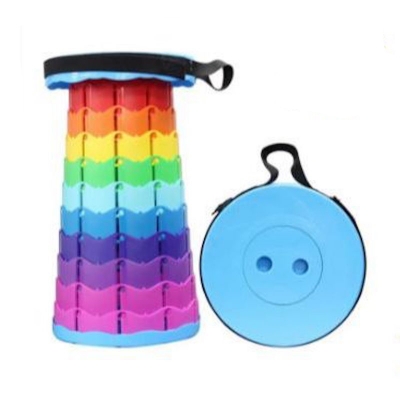 Picture of Rainbow Telescopic Stool Outdoor Portable Chair Folding Camping Fishing Chair Traveling Picnic Retractable Folding Chair