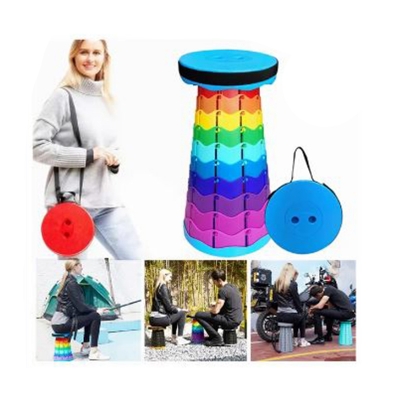 Picture of Rainbow Folding Stool Seat Portable Retractable Telescopic Camping Fishing Travel Chairs Bix super shop   -Multicolor