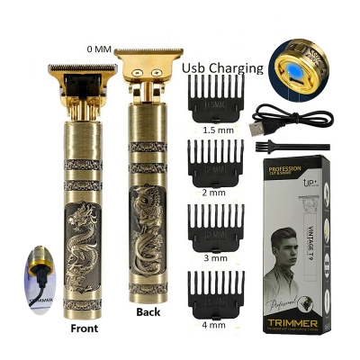 Picture of T9 Vintage USB C Type cable with Rechargeable Hair Trimmer metal body For Men and Women