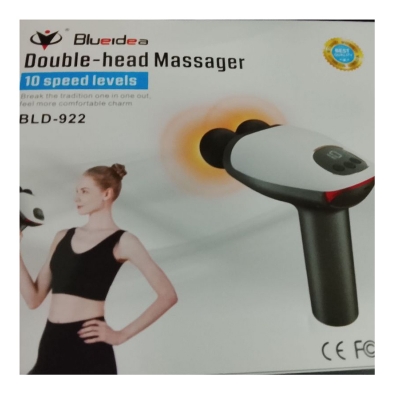 Picture of BLUE IDEA BLD 922 Dual Head Electric Massager with Infrared Heat - Full Body Handheld Deep Tissue Massage for Muscle Pain Relief