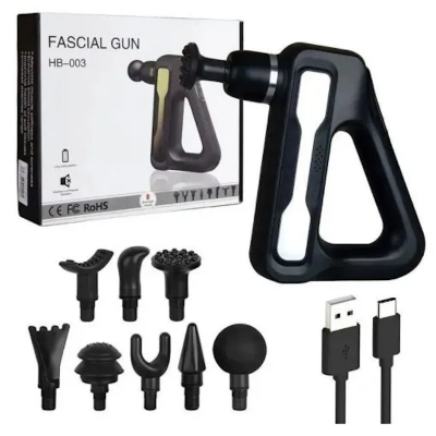 Picture of Fascial Gun Deep Tissue Handheld with 32 Speed Levels 8 Massage Heads LCD Display Muscle Massager Quiet Powerful Percussion Fascial Gun for Pain Relief - Black