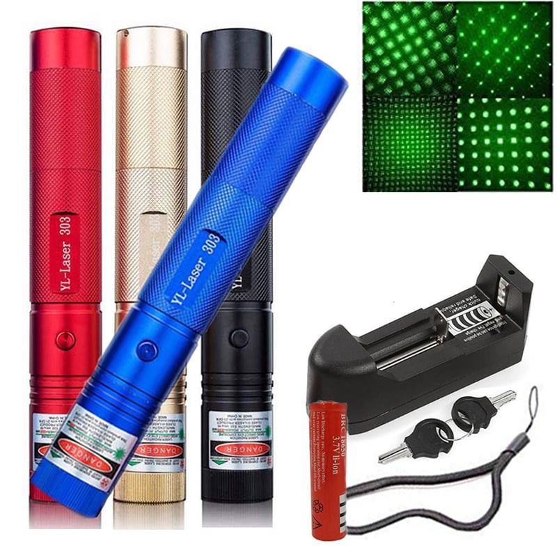Picture of USB-Rechargeable-Wireless-Long-Range (20 Miles) High-Beam-Super-Bright-Green-Laser-Pointer-303 -Multicolor