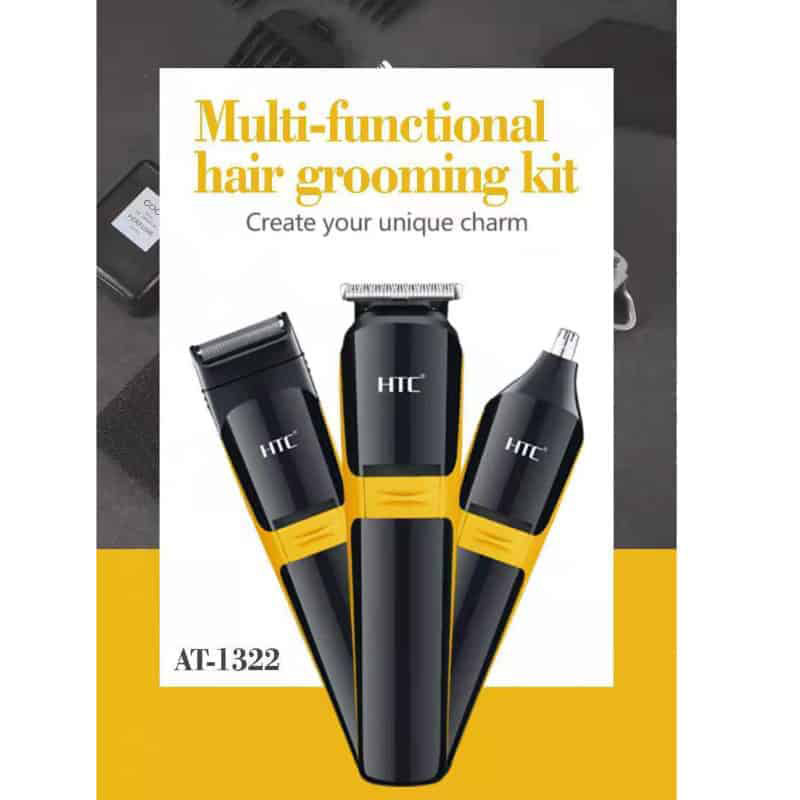 Picture of HTC AT-1322 Professional Clipper Trimmer Shaver 3 in 1 mens grooming care kit Rechargeable hair clipper Hair Trimmer