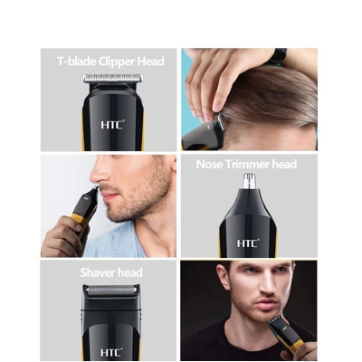 Picture of HTC AT-1322 Professional Clipper Trimmer Shaver 3 in 1 mens grooming care kit Rechargeable hair clipper Hair Trimmer