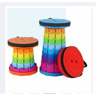 Picture of Rainbow Folding Stool Seat Portable Retractable Telescopic Camping Fishing Travel Chairs Bix super shop   -Multicolor