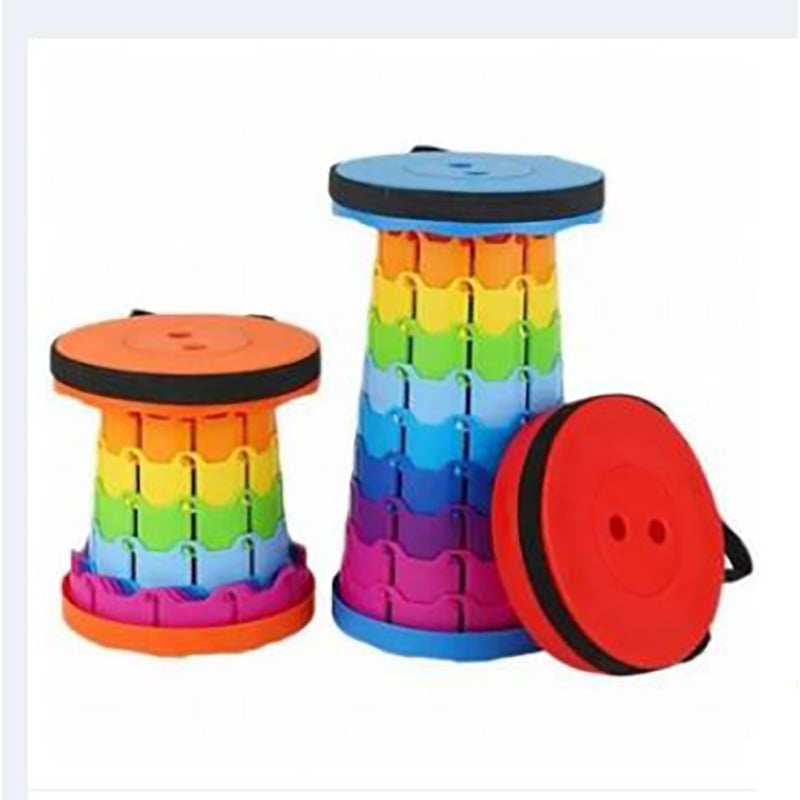 Picture of Rainbow Folding Stool Seat Portable Retractable Telescopic Camping Fishing Travel Chairs Bix super shop   -Multicolor