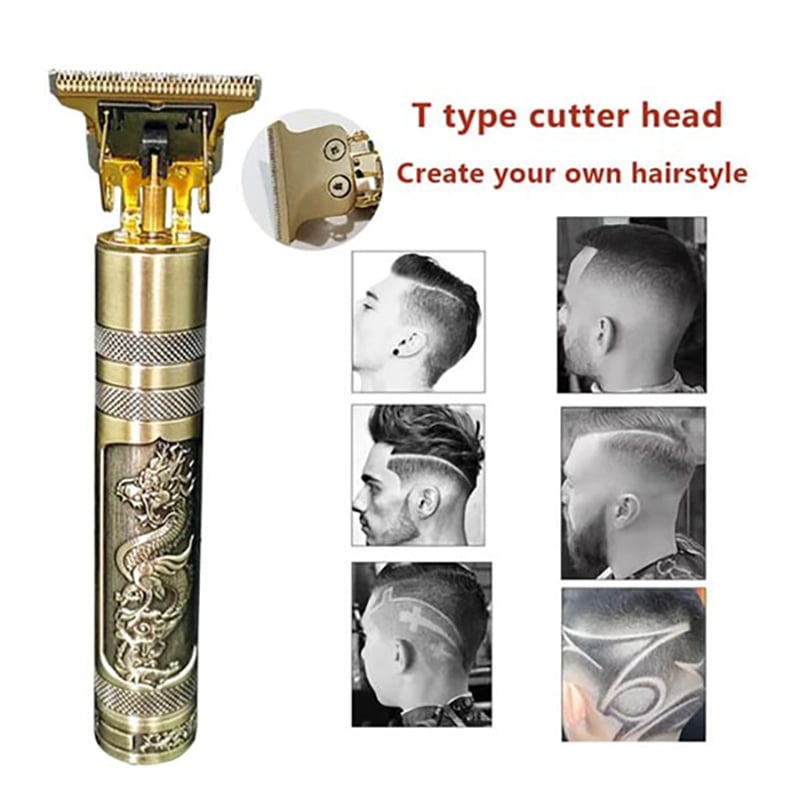 Picture of T9 Vintage USB C Type cable with Rechargeable Hair Trimmer metal body For Men and Women