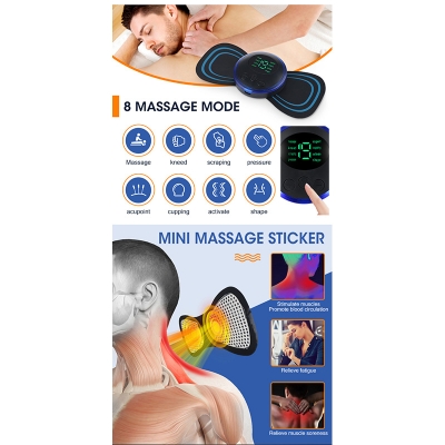 Picture of EMS Mini Massager with 4 Pad ,Muscle Stimulator Full Body Relaxation Pain Relief- Multicolor