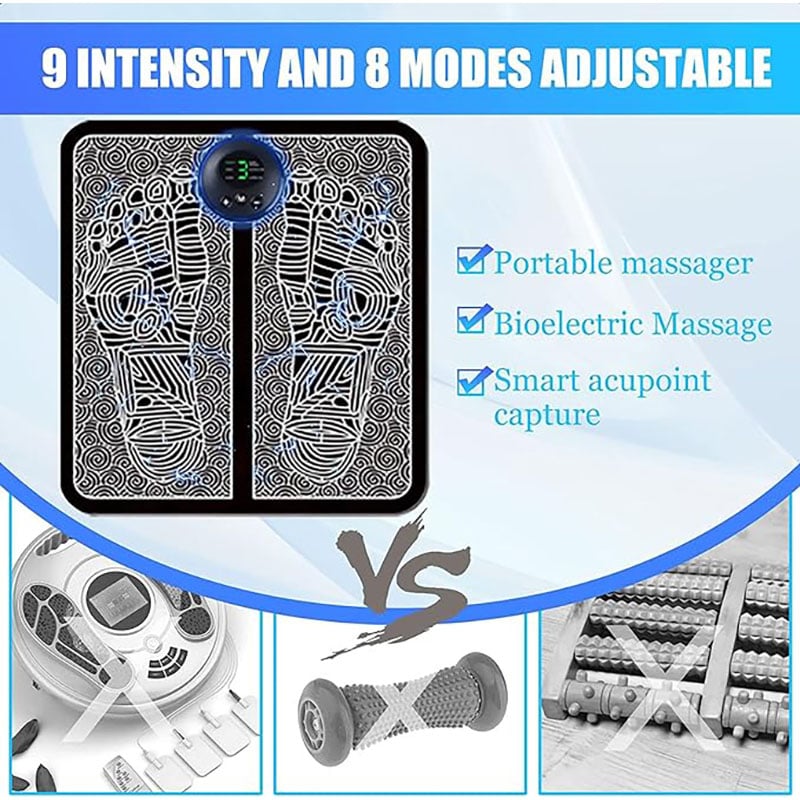 Picture of 2 IN 1 Combo Offer EMS Foot Massager Electric Relaxation Machine for Legs Pain Relief Device  -Multicolor
