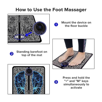 Picture of EMS Foot Massager with Remote control Electric Relaxation Machine for Legs Pain Relief Device.
