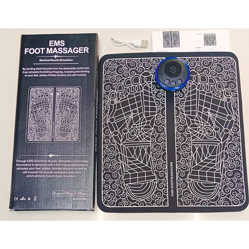 Picture of EMS Foot Massager  Relaxation Machine for Legs Pain Relief Device - Black