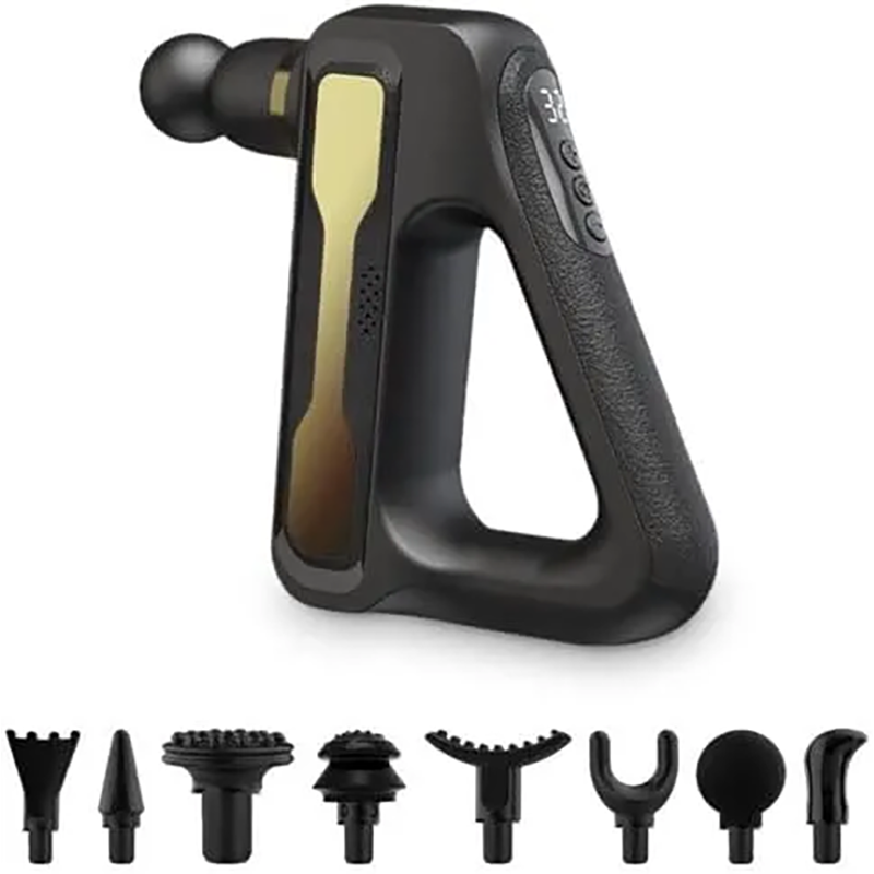 Picture of Fascial Gun Deep Tissue Handheld with 32 Speed Levels 8 Massage Heads LCD Display Muscle Massager Quiet Powerful Percussion Fascial Gun for Pain Relief - Black