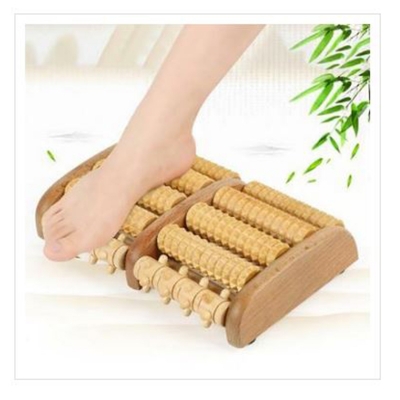 Picture of Acu VIP Foot Roller Massager Yoga Sports Fitness Gym Therapy Exerciser Pain Relief for Unisex . Acu VIP Wooden Foot Roller Massager Home/Gym or Sports Exerciser for Men & Women - Off White
