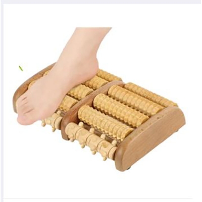 Picture of Acu VIP Foot Roller Massager Yoga Sports Fitness Gym Therapy Exerciser Pain Relief for Unisex . Acu VIP Wooden Foot Roller Massager Home/Gym or Sports Exerciser for Men & Women - Off White