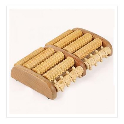 Picture of Acu VIP Foot Roller Massager Yoga Sports Fitness Gym Therapy Exerciser Pain Relief for Unisex . Acu VIP Wooden Foot Roller Massager Home/Gym or Sports Exerciser for Men & Women - Off White