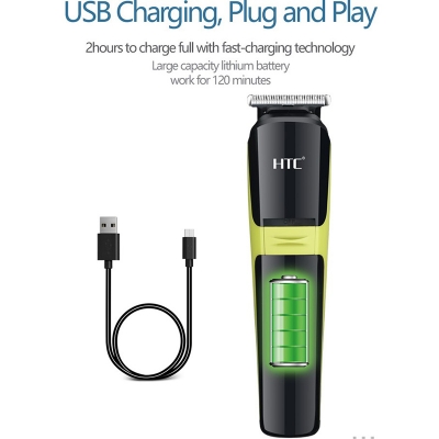 Picture of HTC AT-1322 Professional Clipper Trimmer Shaver 3 in 1 mens grooming care kit Rechargeable hair clipper Hair Trimmer.
