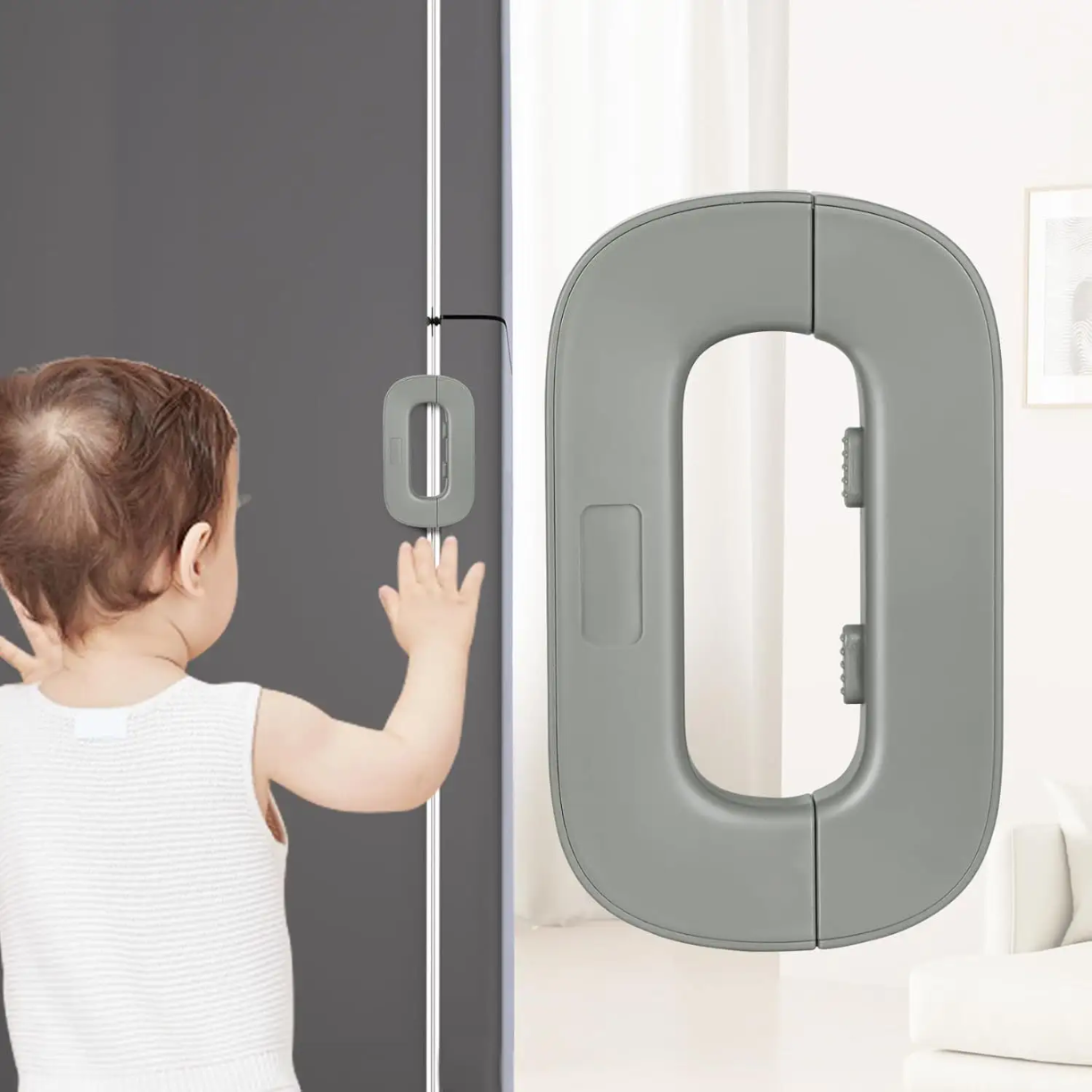 Picture of Child Safety Locks Home Refrigerator Lock for Kids Security Protection Baby Anti-Pinch Hand Refrigerators Door Dedicated Buckles