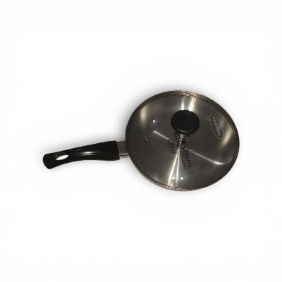 Picture of Aluminium frypen with glass lid inducation Bottom 24 cm-BLACK