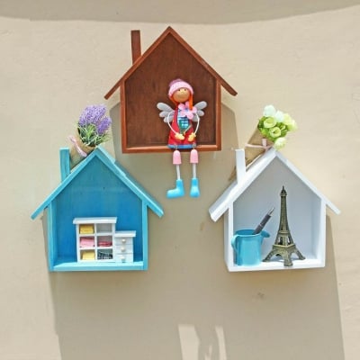 Picture of 3 pcs house hanging shape decorative rack