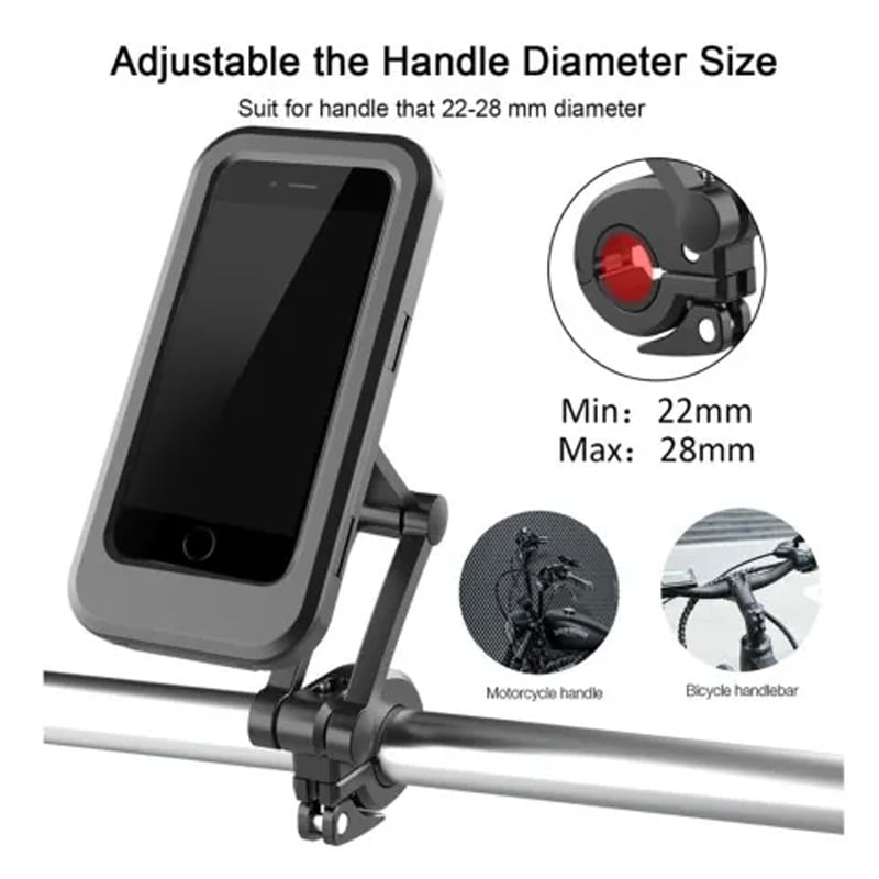 Picture of Waterproof Mobile Phone Mount Holder for Bike and Bicycle Motorbike Handle Bar Phone Stand Cell Phones Bracket Case-Black