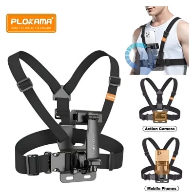 Picture of Plokama Cx-10 Adjustable Chest Strap Phone Mount Holder for Vlogging, Cycling, Hiking & Outdoor Shooting 