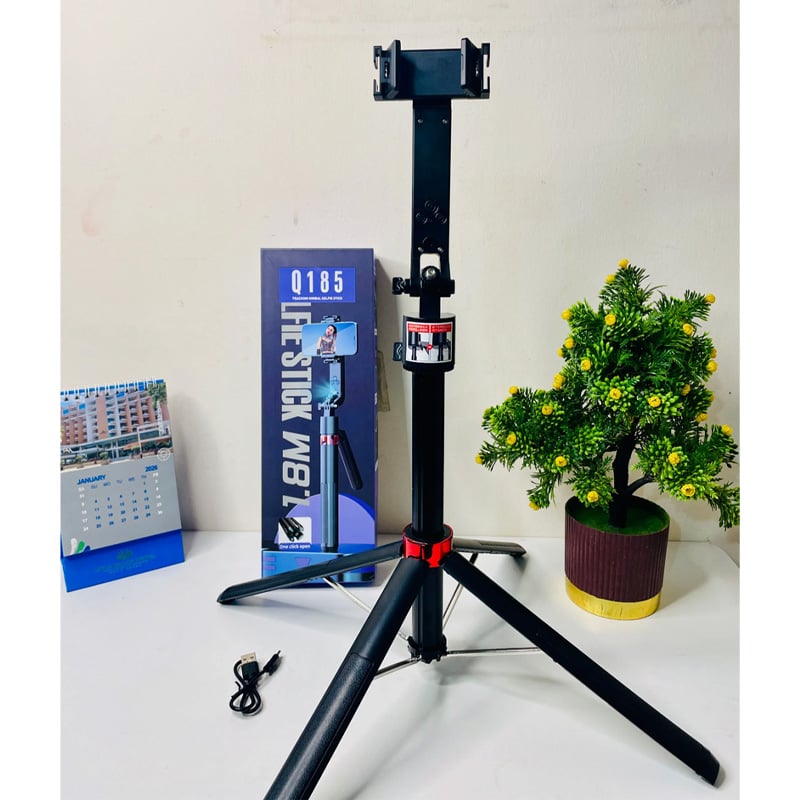 Picture of Q185 Auto Face Tracking Tripod Selfie Stick with Wireless Remote Control Smart Auto AI Tracking Stabilizer Gimbal (5.8) foot