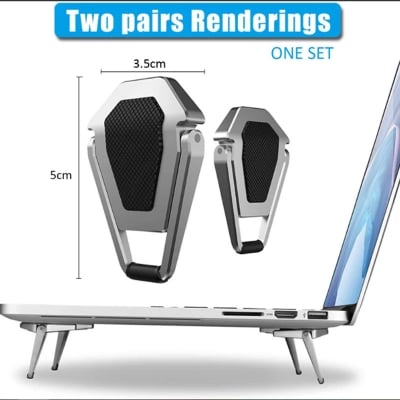 Picture of Metal Foldable Laptop Stand Universal Non-slip Bracket Support for Macbook Pro Air Lenovo Notebook Laptops Mount Holder Feets