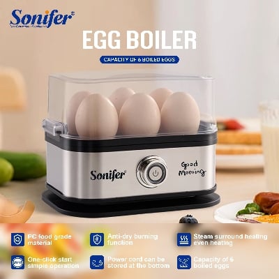 Picture of Sonifer SF-1510 New Home Use Electric Rapid Egg Cooker Automatic Housing Boiled Steamer Household Plastic Egg Boiler